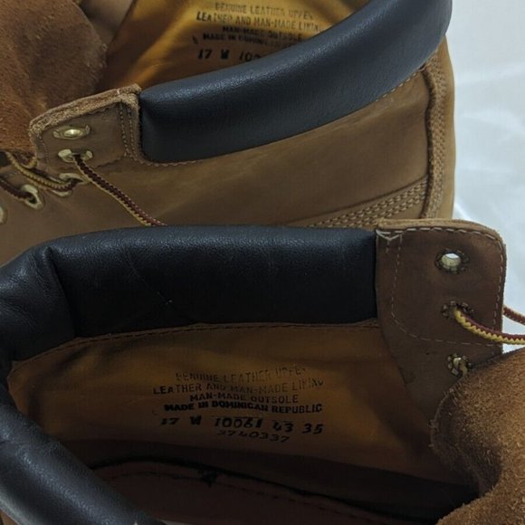 Timberland Men’s 17 Wide Big and Tall Light Brown Leather Lace Up Work Boots - Picture 8 of 12